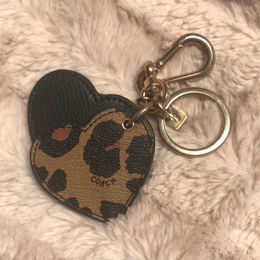 Coach ocelot print keychain and mirror